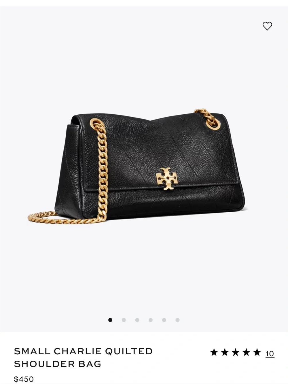 NWT Tory Burch SMALL CHARLIE QUILTED SHOULDER BAG